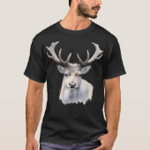 Majestic Magnificent Reindeer Realistic Reindeer W T-shirt (Voorkant)