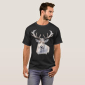 Majestic Magnificent Reindeer Realistic Reindeer W T-shirt (Voorkant volledig)