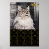 Majestic Maine Coon Cat – 2026 Wall Calendar Poster (Voorkant)