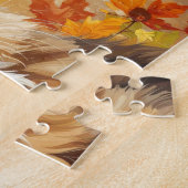 Majestic Maine Coon with Fall Leaves and Sunflower Legpuzzel (Zijkant)