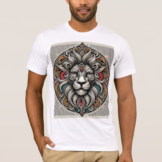 Majestic Mandala Lion T-shirt (Voorkant)