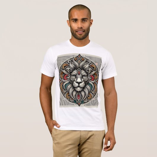 Majestic Mandala Lion T-shirt (Voorkant volledig)