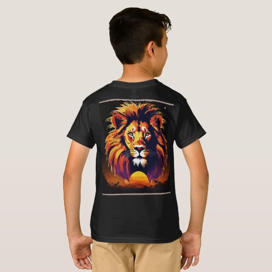 "Majestic Mane: exclusief Lion Head T-shirt ontwer (Achterkant volledig)