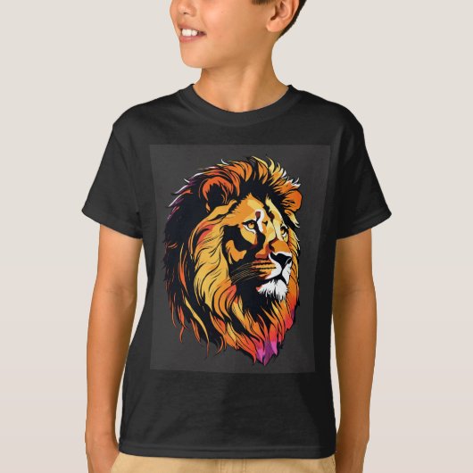 "Majestic Mane: exclusief Lion Head T-shirt ontwer (Voorkant)