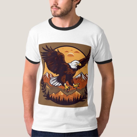 "Majestic Mane: Falcon bedrukte T-shirts online" (Voorkant)
