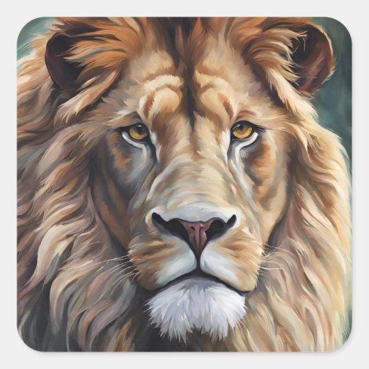Majestic Mane Vierkante Sticker (Voorkant)