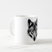 Majestic Maned Wolf Head Design Koffiemok (Voorkant links)
