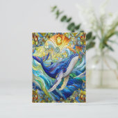 Majestic Marine Mozaïek Een Glas in lood Walvis Briefkaart (Staand voorkant)