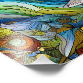 Majestic Marine Mozaïek Een Glas in lood Walvis Foto Afdruk (Hoek)