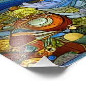 Majestic Marine Mozaïek Een Glas in lood Walvis Foto Afdruk (Hoek)