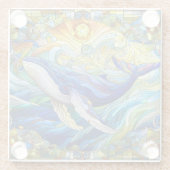 Majestic Marine Mozaïek Een Glas in lood Walvis Glazen Onderzetter (Achterkant)