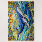 Majestic Marine Mozaïek Een Glas in lood Walvis Legpuzzel (Verticaal)