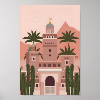 Majestic Marrakech City Elegance 4K Uitzichten Poster