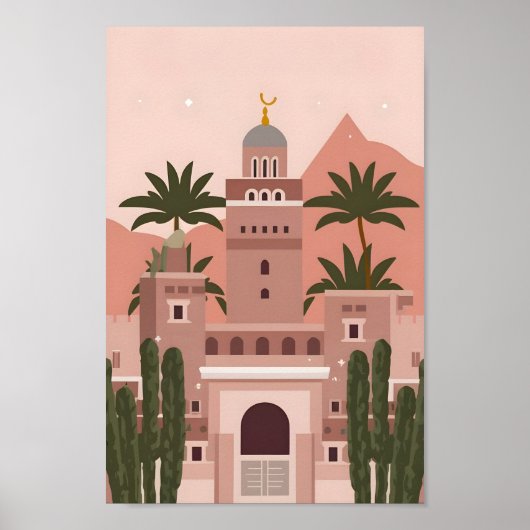 Majestic Marrakech City Elegance 4K Uitzichten Poster (Voorkant)
