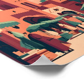 Majestic Marrakech City Elegance 4K Uitzichten Poster (Hoek)