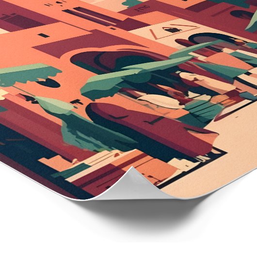 Majestic Marrakech City Elegance 4K Uitzichten Poster (Hoek)