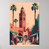 Majestic Marrakech City Elegance 4K Uitzichten Poster (Voorkant)