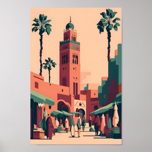 Majestic Marrakech City Elegance 4K Uitzichten Poster (Voorkant)
