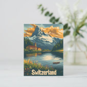 Majestic Matterhorn: Lakeside Bliss in Zwitserland Briefkaart (Staand voorkant)