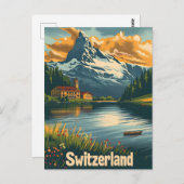 Majestic Matterhorn: Lakeside Bliss in Zwitserland Briefkaart (Voorkant / Achterkant)
