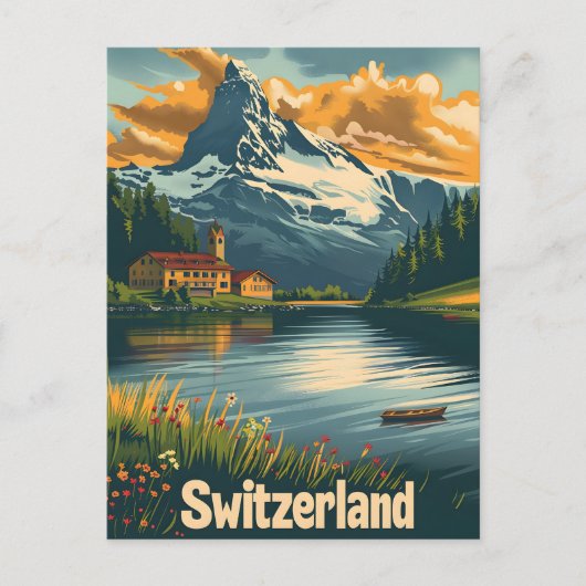 Majestic Matterhorn: Lakeside Bliss in Zwitserland Briefkaart (Voorkant)