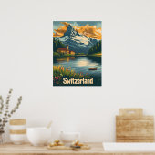 Majestic Matterhorn: Lakeside Bliss in Zwitserland Poster (Keuken)