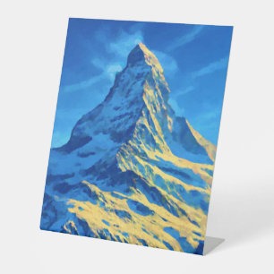 Majestic Matterhorn Reclamebord Met Voetstuk