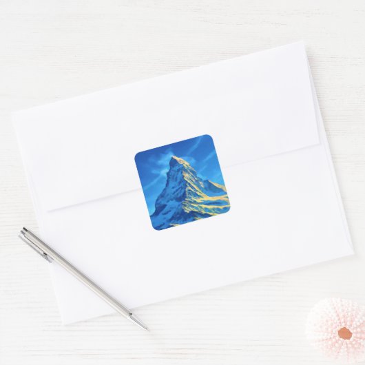 Majestic Matterhorn Vierkante Sticker (Envelop)