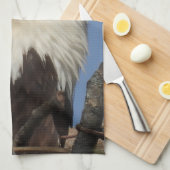 Majestic Mature Bald Eagle in Nest Theedoek (Quarter Fold)