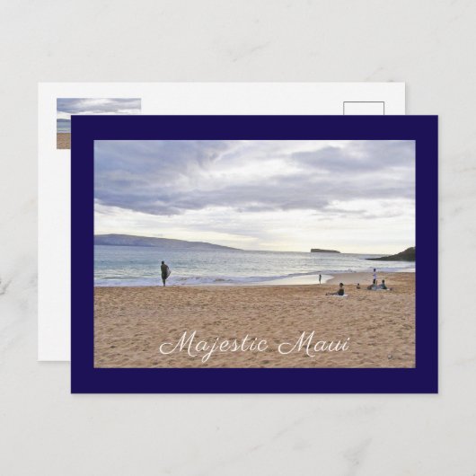 "Majestic Maui" / MENSEN OP HET STRAND WACHTEN OP  Briefkaart (Voorkant / Achterkant)