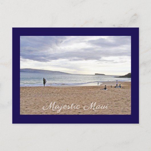 "Majestic Maui" / MENSEN OP HET STRAND WACHTEN OP  Briefkaart (Voorkant)