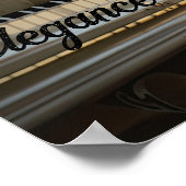 Majestic Melodie: Perzische Kat op de Piano Poster (Hoek)