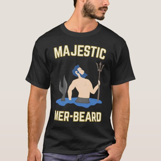 Majestic Mer Baard Merman Manly T-shirt (Voorkant)
