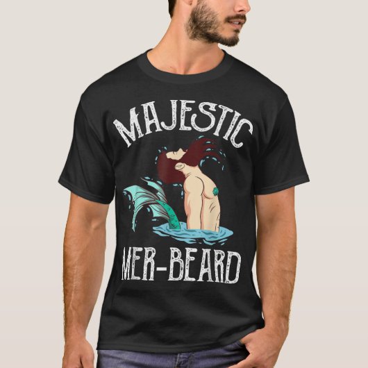 Majestic Mer-Beard Funny Merman Manly Merman T-shirt (Voorkant)