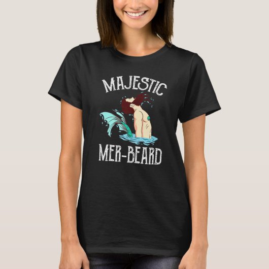 Majestic Mer Beard Merman Manly Merman T-shirt (Voorkant)