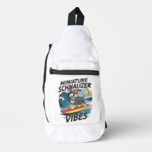 Majestic Miniatuur Schnauzer Surfen Een Golf Sling Bag