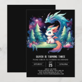 Majestic Minimalist Dragon Verjaardag Kaart (Voorkant / Achterkant)