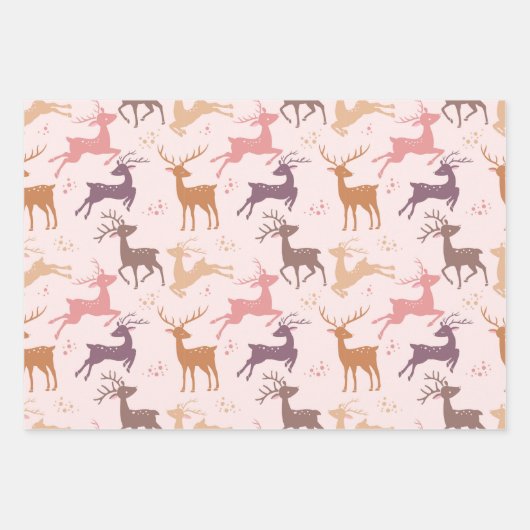 Majestic Moments: Betoverende Herten en Fawn Inpakpapier Vel (Voorkant 2)