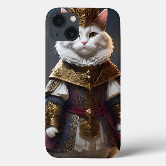 Majestic Monarch: de koninklijke witte kat in gewa Case-Mate iPhone Case (Achterkant)