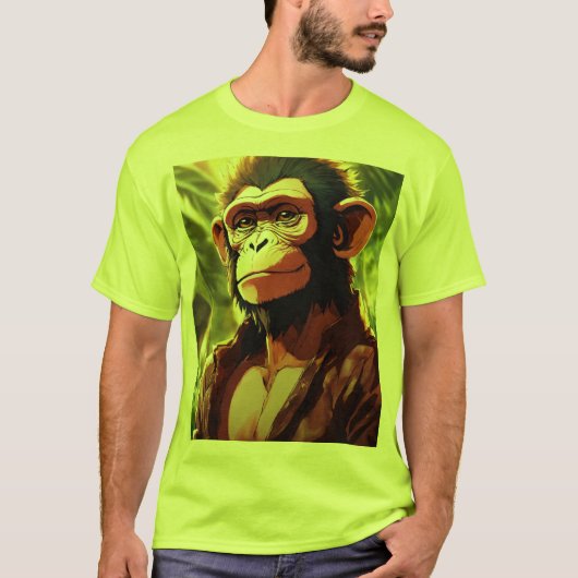 Majestic Monarch: Monkey King gedrukt T-ShirT (Voorkant)
