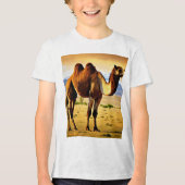 Majestic Mongolian Bactrian Camel in 8K Ultra HD Tri-Blend Shirt (Voorkant)