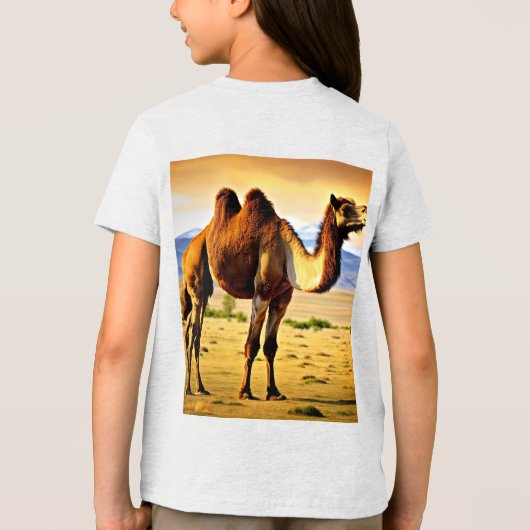 Majestic Mongolian Bactrian Camel in 8K Ultra HD Tri-Blend Shirt (Achterkant)