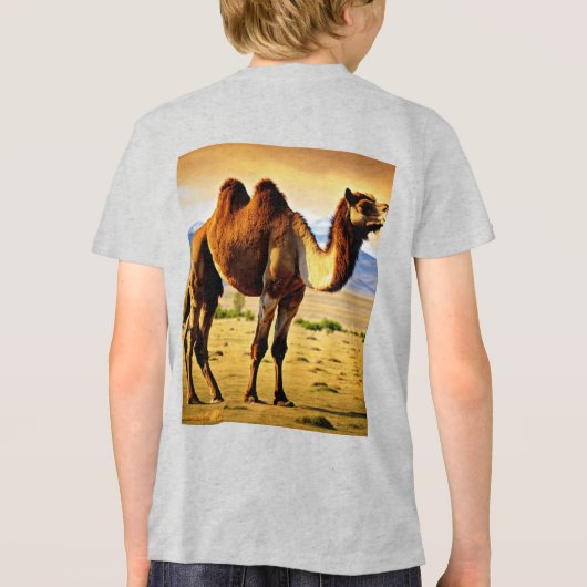Majestic Mongolian Bactrian Camel in 8K Ultra HD Tri-Blend Shirt (Achterkant)