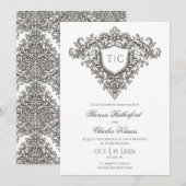 Majestic Monogram Crest Wedding Invitation (Voorkant / Achterkant)