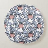 Majestic monstera rond kussen (Voorkant)