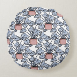 Majestic monstera rond kussen