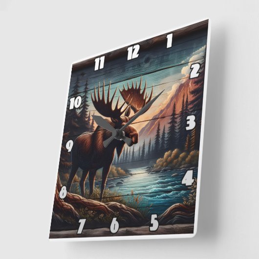 Majestic Moose beroemd gemaakt door Tranquil Mount Vierkante Klok (Hoek)