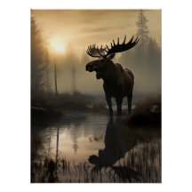 Majestic Moose bij zonsopgang