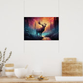 Majestic Moose (Elk) door Creek Wildfire achtergro Poster (Keuken)