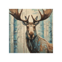 Majestic Moose Head ontwerp met lichtblauw